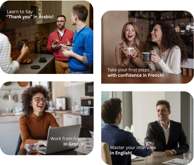 Woman working on laptop join Online course platforms for foreign language study and skill training from home.”